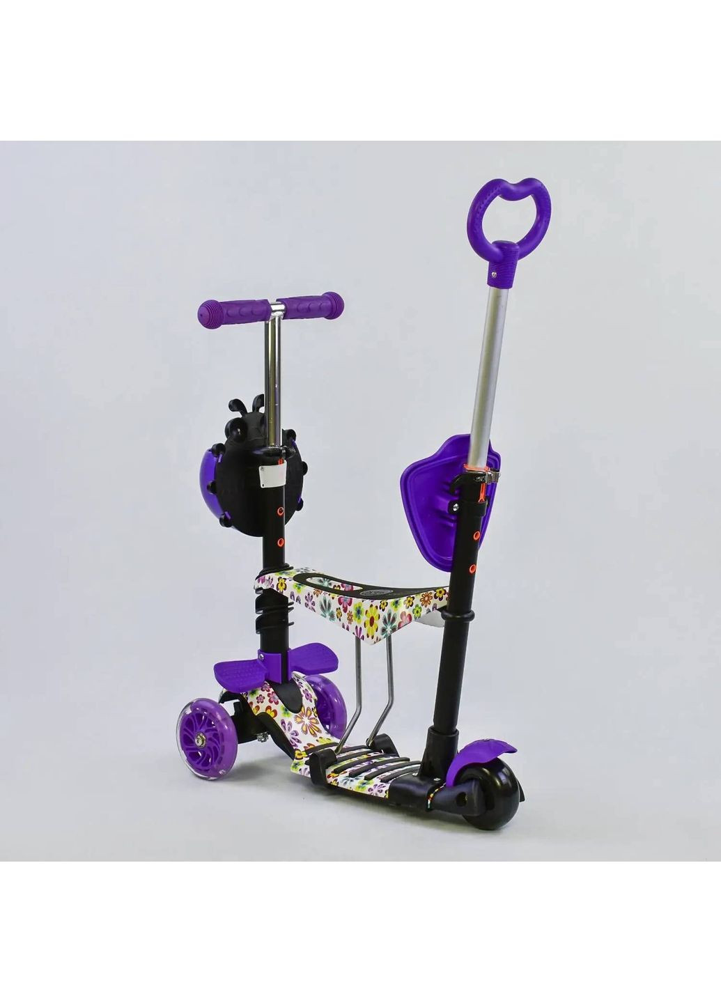 Самокат 5в1 Абстракция, подсветка колес 97240 Best Scooter (362695742)