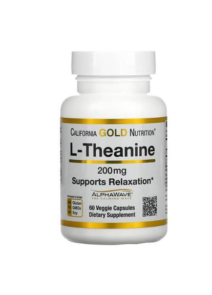 L-Theanine 200 mg 60 капсул California Gold Nutrition (364462087)