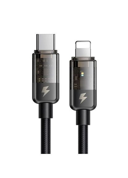 Кабель Auto Power Off TypeC to Lightning Transparent Data Cable 1.2m CA-3160 Black McDodo (297456388)
