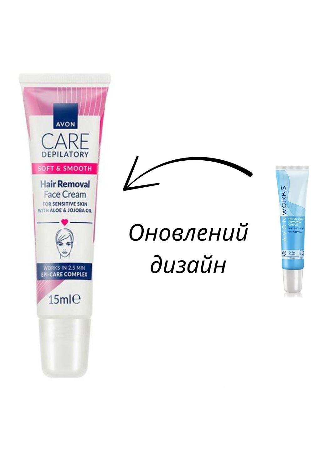 Крем-депілятор для видалення волосся на обличчі з алое вера для чутливої шкіри з алое вера Works Avon (349859183)