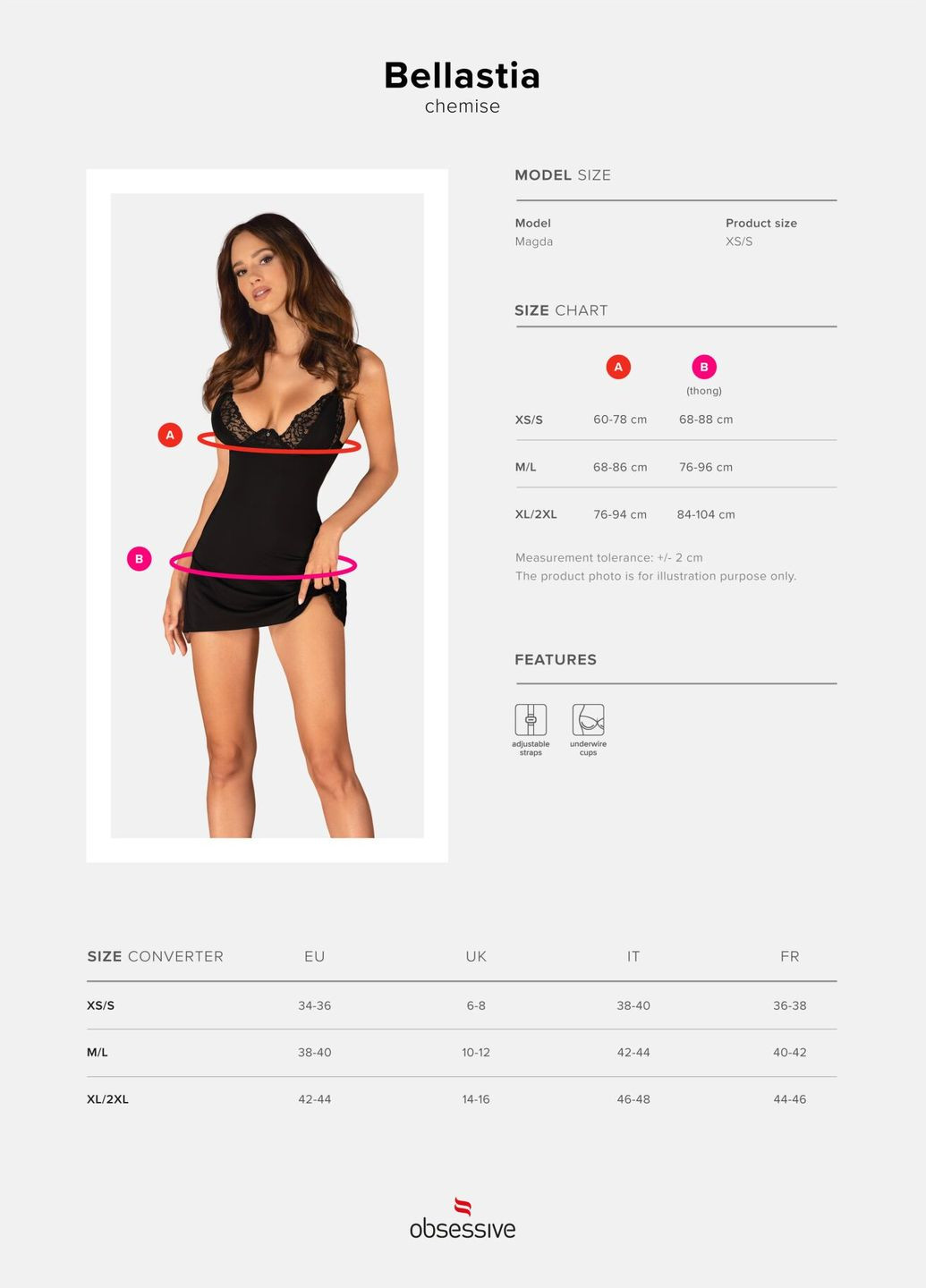 Сорочка Bellastia chemise & thong Obsessive (314507771)