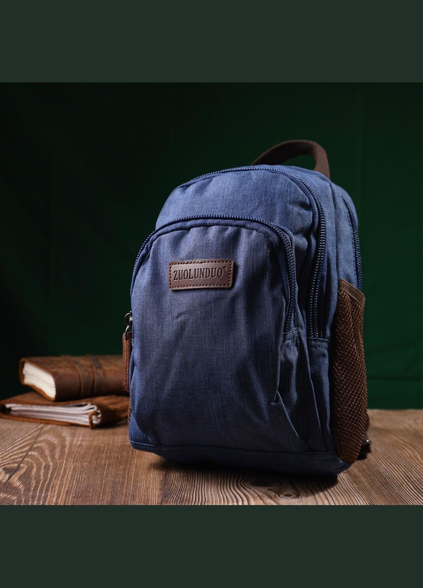 Міський рюкзак з безліччю кишень текстильний Vintage синій (sku_22146) No Brand (329860322)