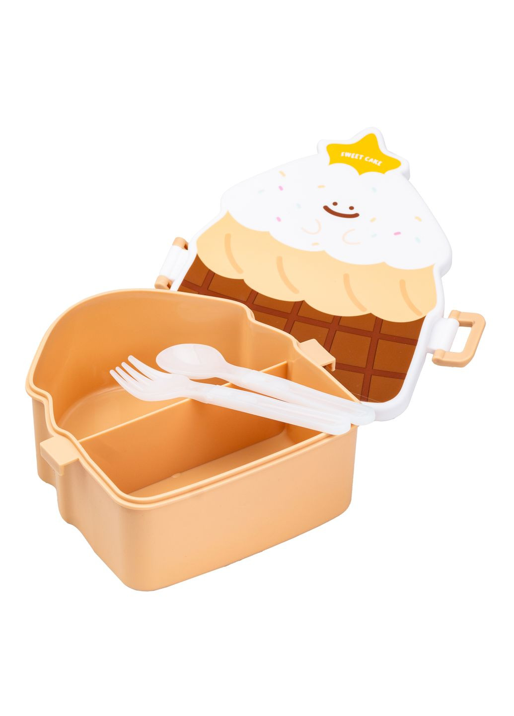 Ланч-бокс детский со столовыми приборами Cake 20*18*8 см, шоколад TS Kitchen HP12271BR No Brand (358885684)