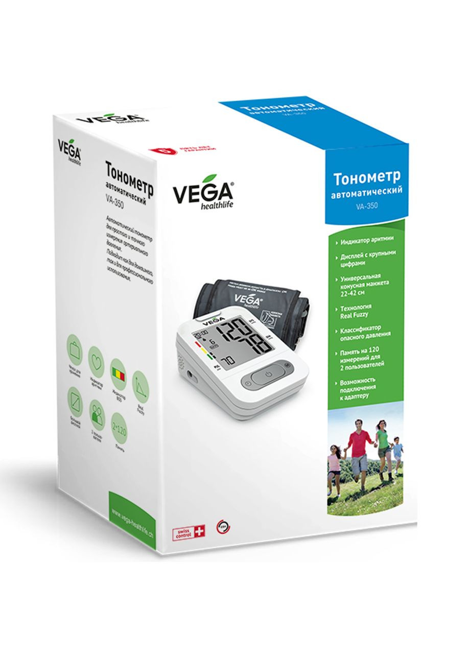 Тонометр VA350 с оригинальной манжетой 22-42см + адаптером гарантия 5 лет Vega (296785263)