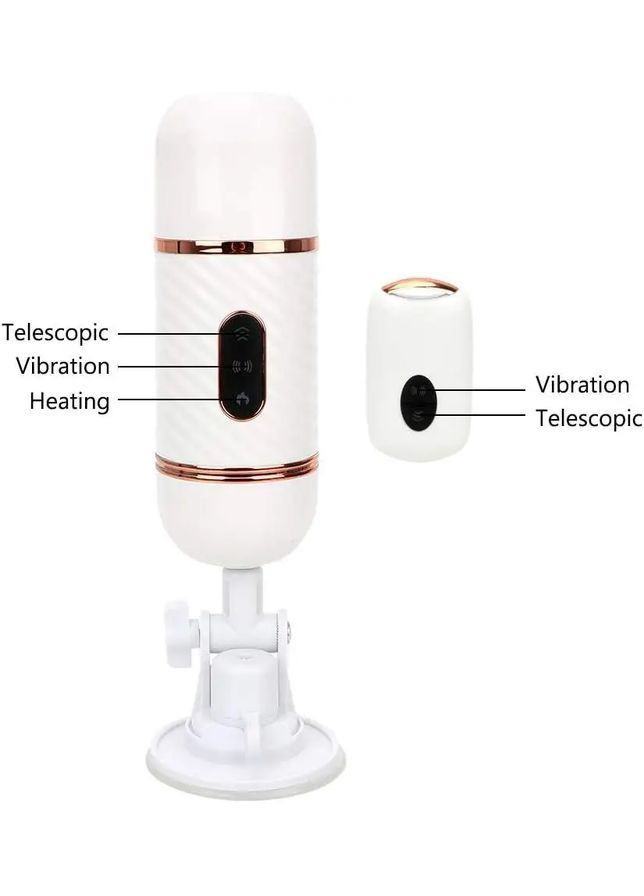 Телескопическая секс-машина с подогревом на пульте для женщин + Вакуумный стимулятор клитора Пингвин вибратор Dibe (370639537)