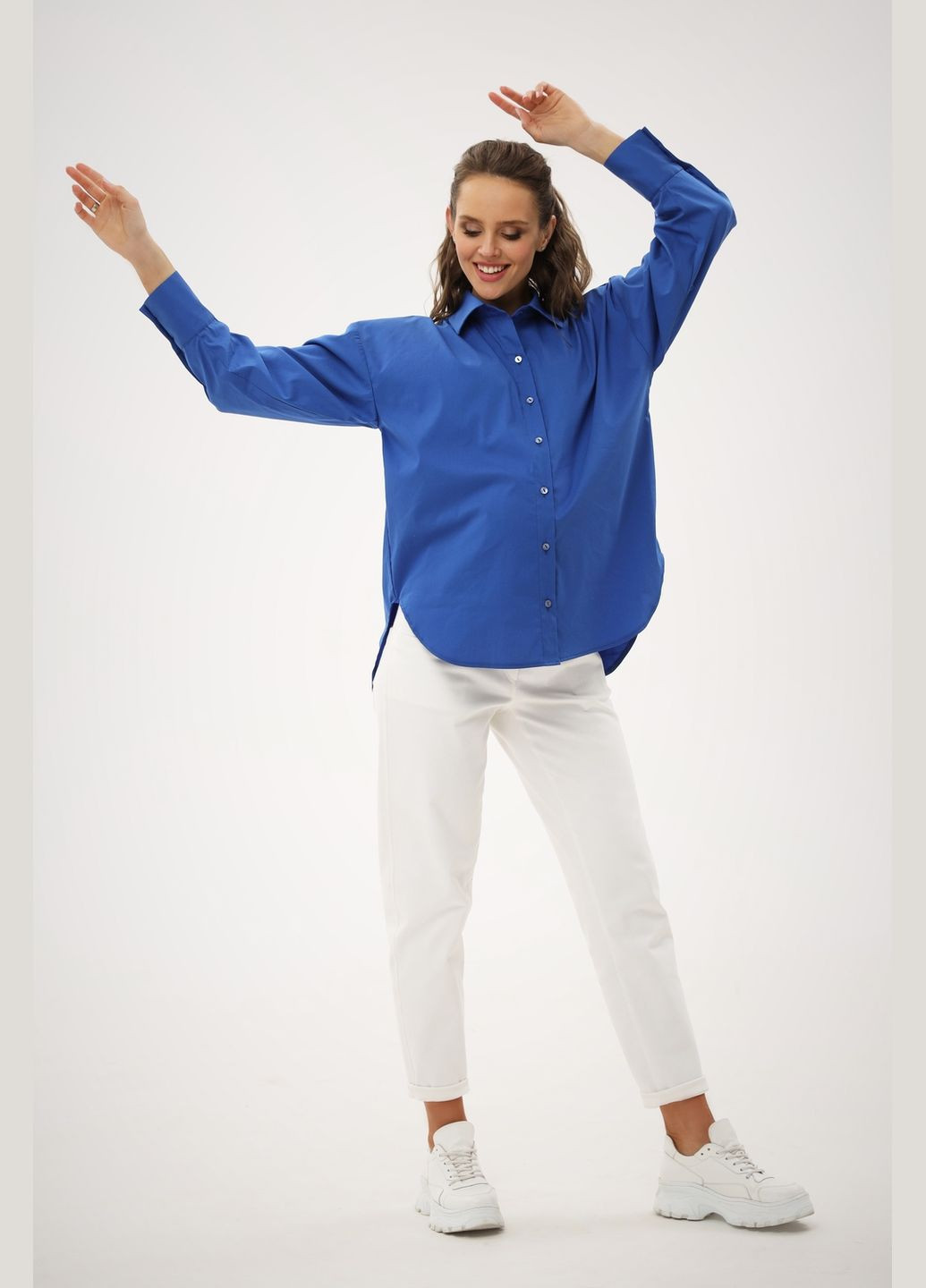 Синяя повседневный рубашка Dianora