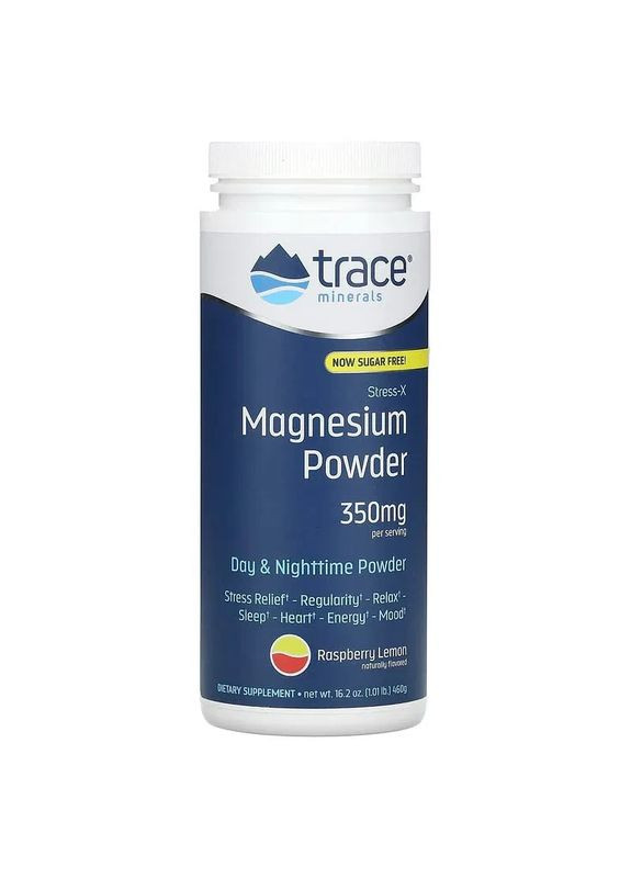 Магній Stress-X Magnesium Powder, смак малина-лимон, Trace, 460 г Trace Minerals Research (372506303)