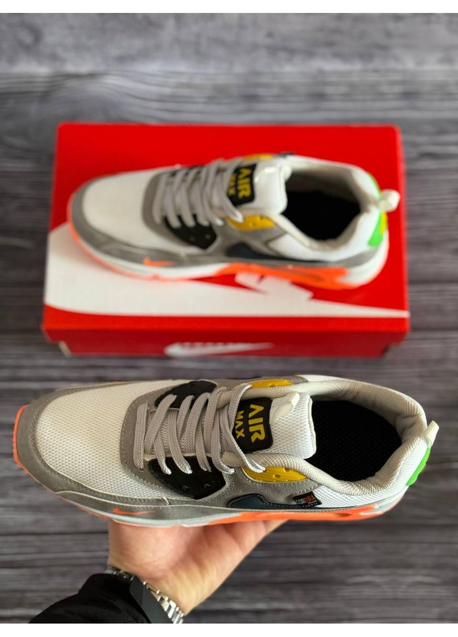 Білі Осінні кросівки чоловічі nike air max 90 orange wb найк аір макс 90 No Brand