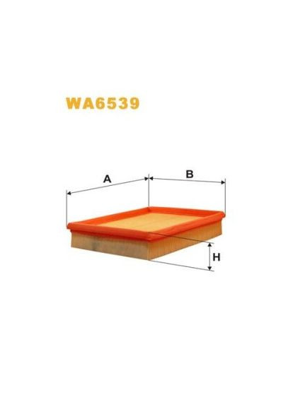 Фільтр повітряний PEUGEOT 206 1.1I, 1.4I, 1.6I 8/98-> WA6539-ua WIX Filters (366183986)