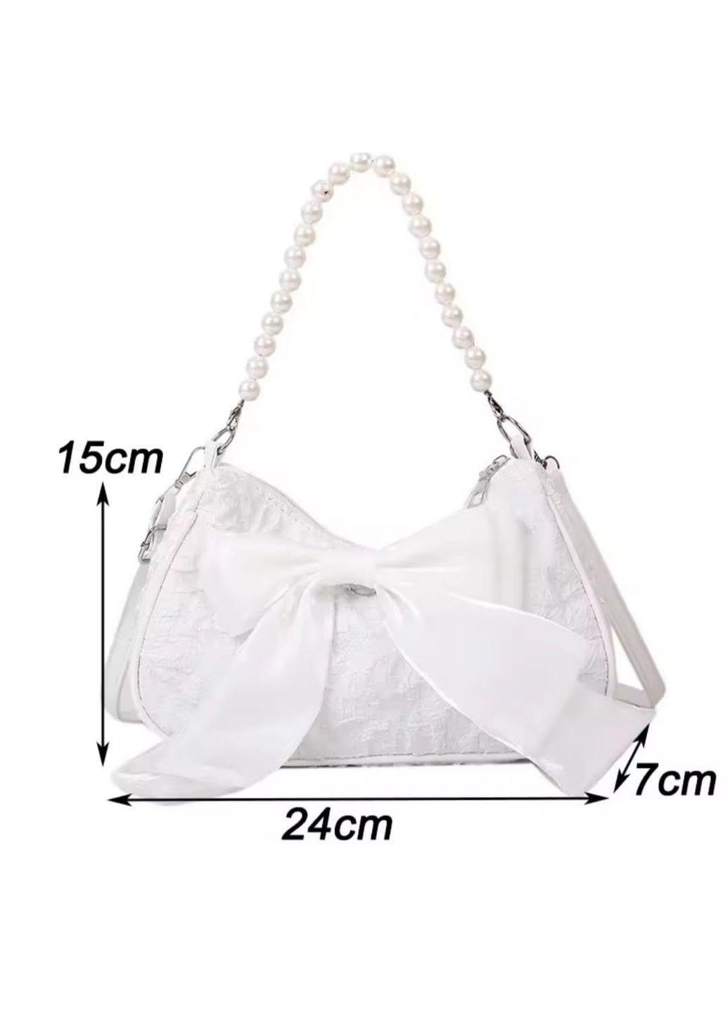 Сумка жіноча через плече,молодіжна сумка месенджер крос боді біла з бантом No Brand (366220361)