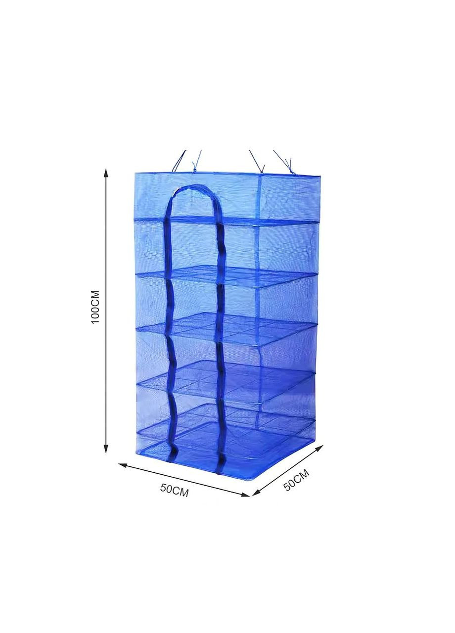 Сетка складная подвесная сушилка компактная с молнией 5 ярусов для сушки рыбы, овощей, грибов и фруктов 100×50×50 см No Brand (361161772)