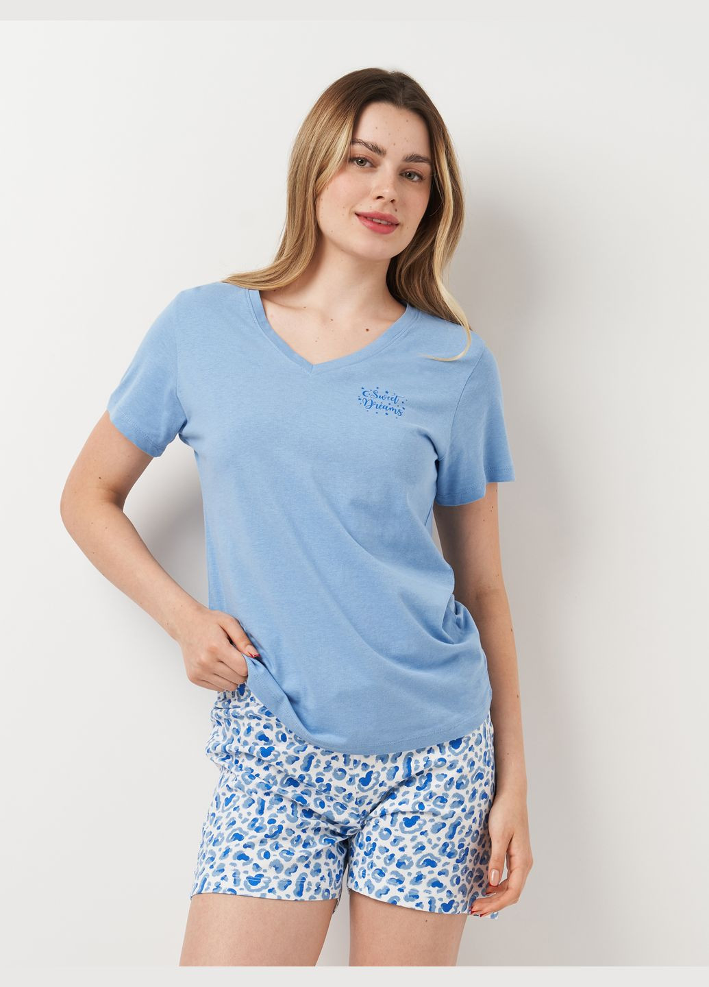 Голубая всесезон пижама (шорты, футболка) Blue Motion