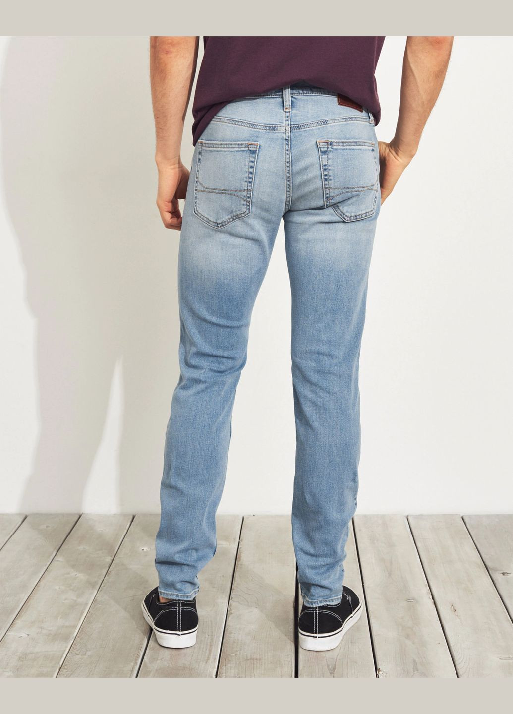 Голубые демисезонные джинсы super skinny hc7304m Hollister