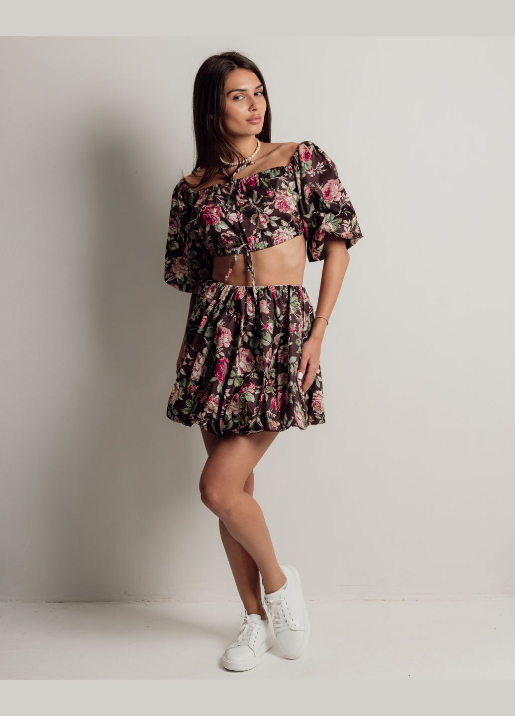 Костюм женский цветочный принт (топ, юбка) milirud (331601661)