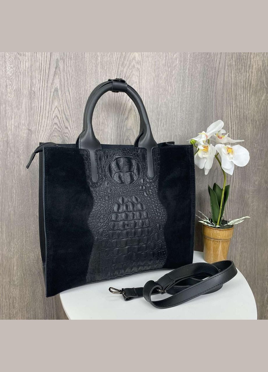 Жіноча сумка чорна через плече під рептилію, невелика жіноча сумочка зміїна No Brand (334730111)