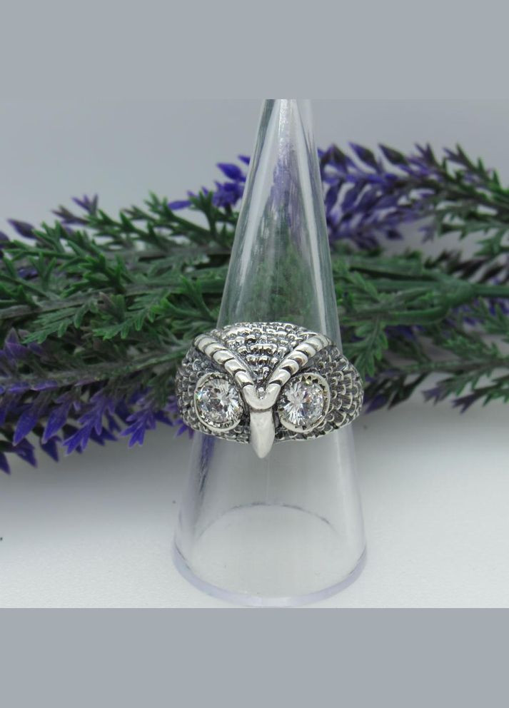 Срібна каблучка "Сова" з фіанітами 20 No Brand (350667545)