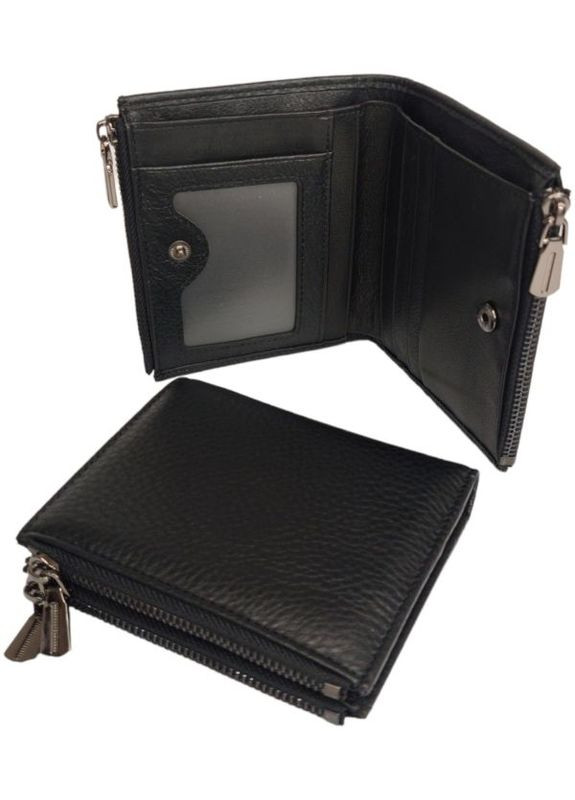 Жіночий шкіряний гаманець бузковий чорний No Brand (292920423)