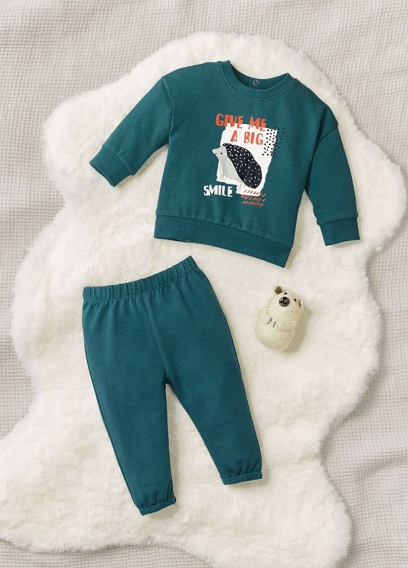 Зелений демісезонний костюм (світшот і штанці) Lupilu