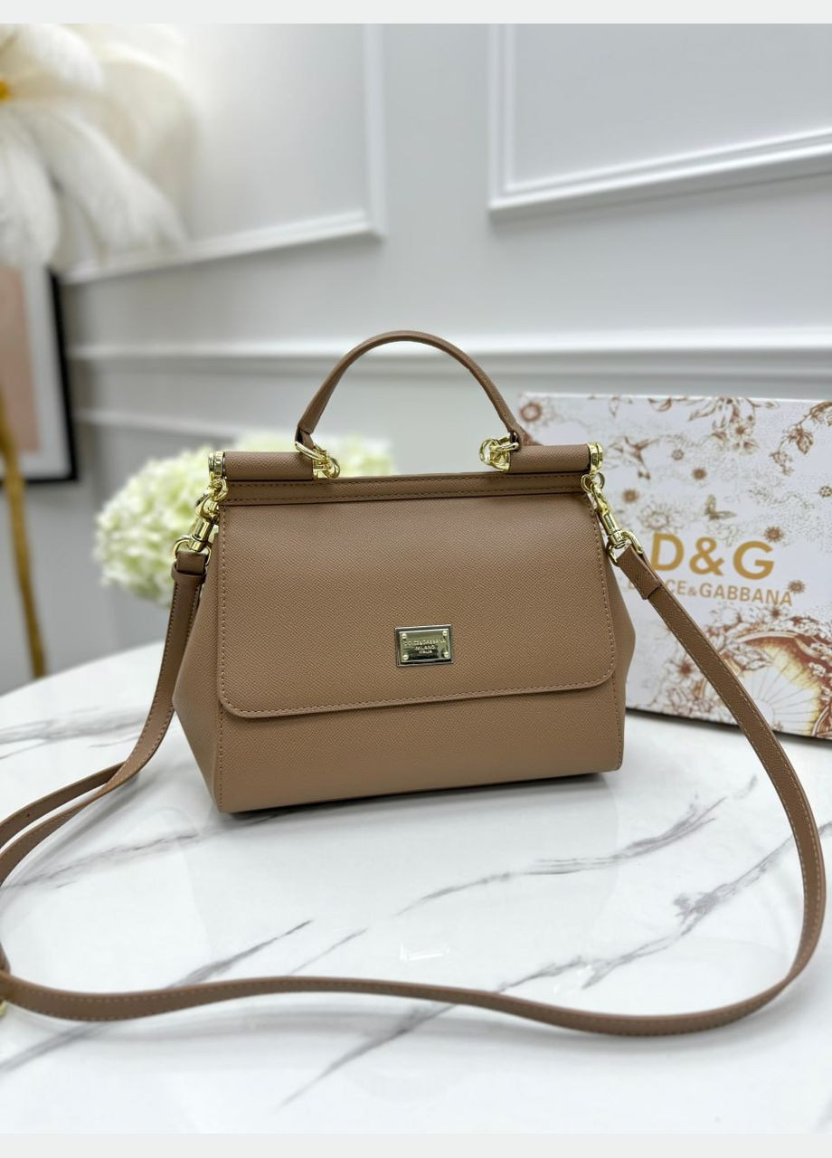Женская сумка Дольче Габана Sicily Medium - Premium (коричневый 26cm) No Brand (322394121)