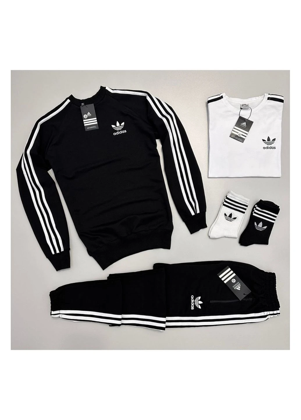 Чорно-білий демісезонний спортивний комплект No Brand