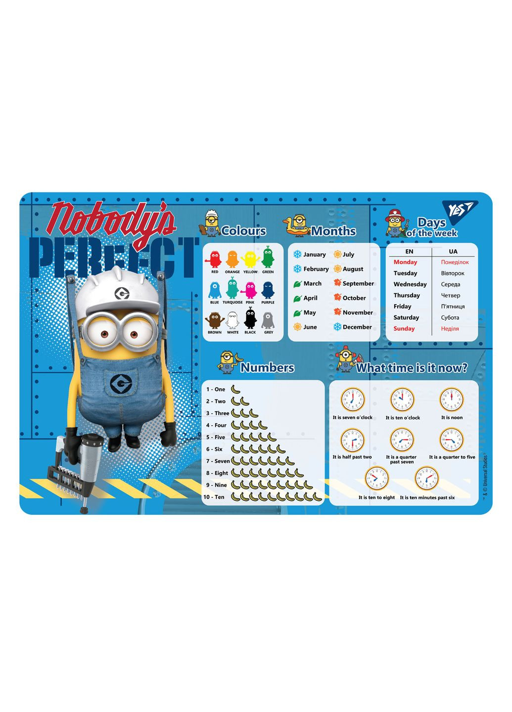 Подкладка для стола с подсказками А3 Minions 491485 Yes (335381574)