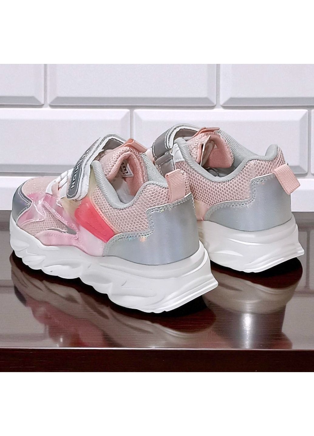 Розовые демисезонные ортопедические кроссовки текстильные на липучках для девочки Tom.M