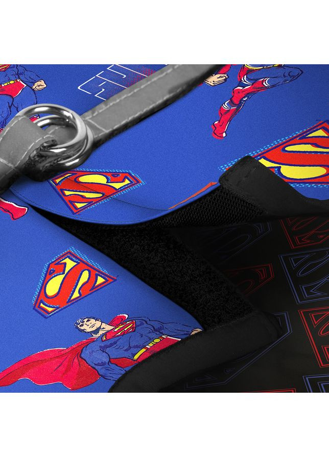 Шлей для собак мягкая Clothes с QR паспортом, рисунок "Сила Супермена",, В 32-35 см, С 22-24 см WAUDOG (363978778)