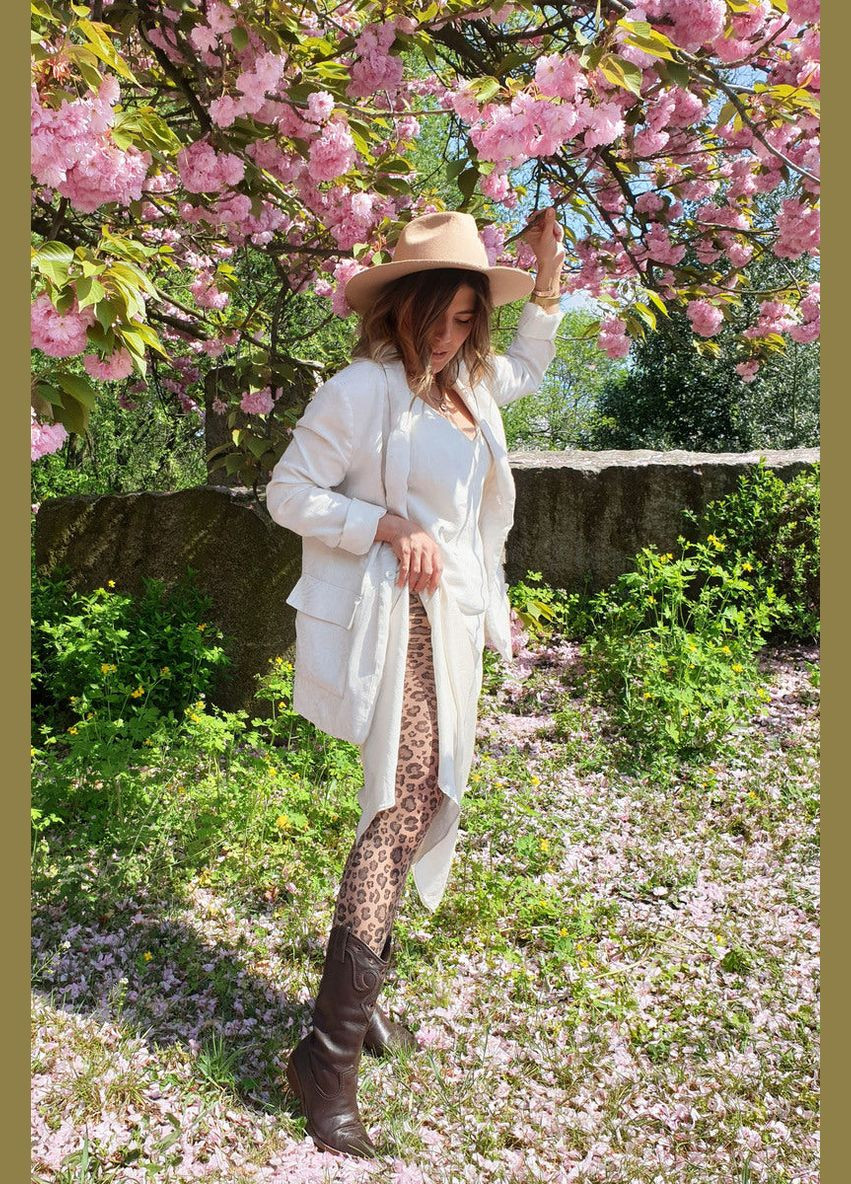 Колготки из сетки с леопардовым принтом Gabriella Kabarette Leo black (331756616)