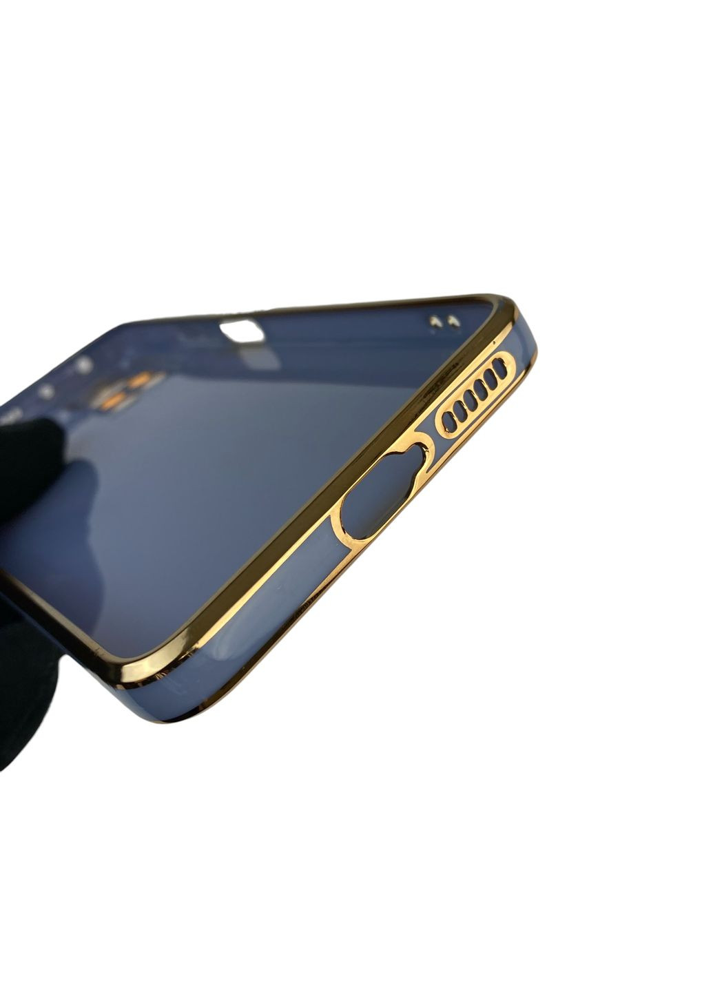 Чохол для Redmi Note 12 Pro 4G глянцевий з кільцем MagSafe із золотою окантовкою на сяомі редмі нот 12 про 4г синій gs1 Xiaomi (366231596)