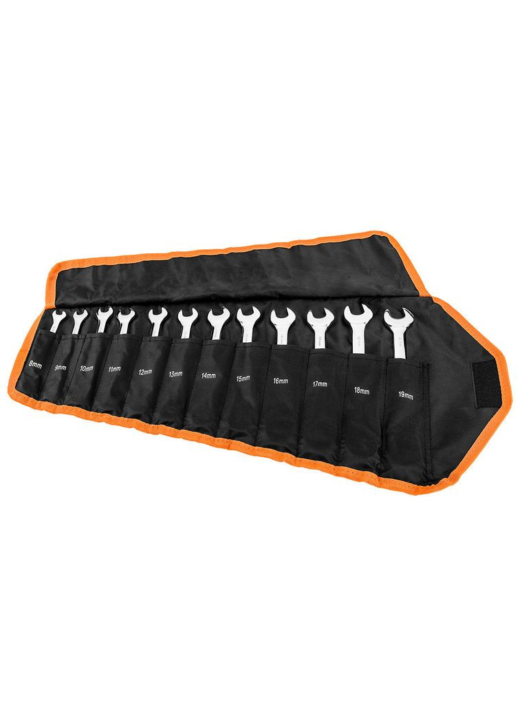 Ключі з храповиком і комбіновані, набір 12 штук, 8 - 19 мм, м'який кейс Neo Tools (354198939)