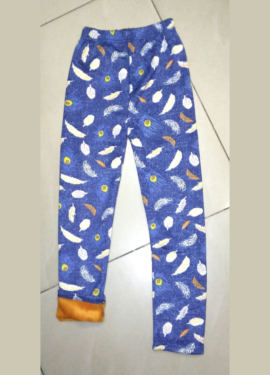 Синие демисезонные леггинсы No Brand