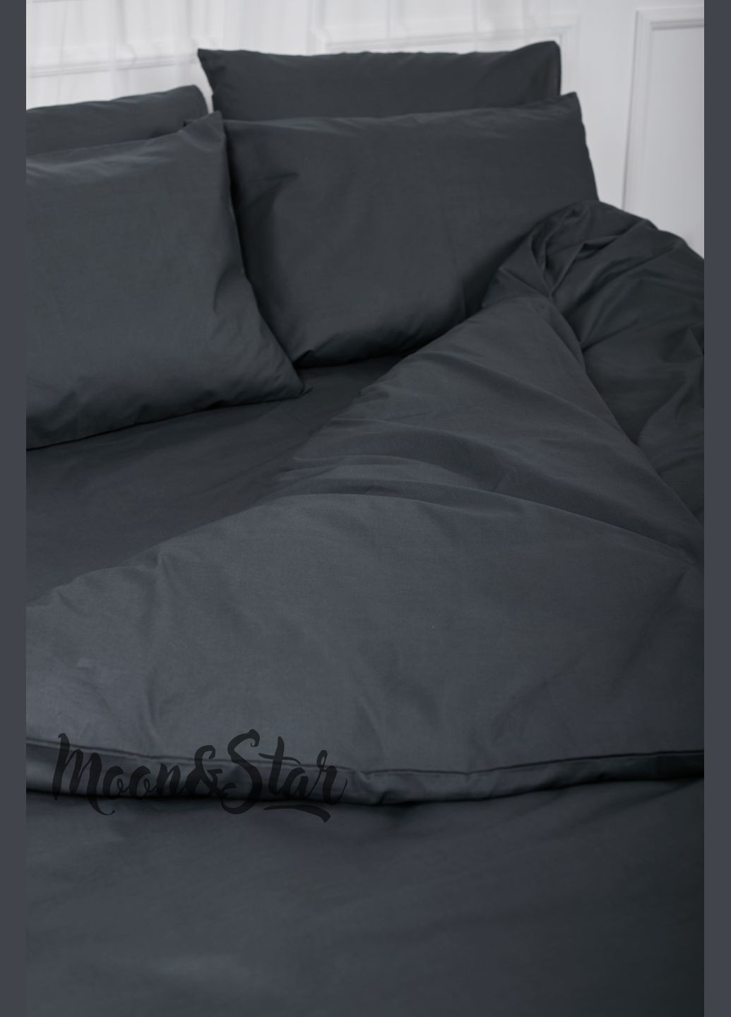 Комплект постельного белья полуторный 143х210 наволочки 2х70х70 Бязь Gold Люкс (MS-820001337) Moon&Star Sweat Gray (285716795)