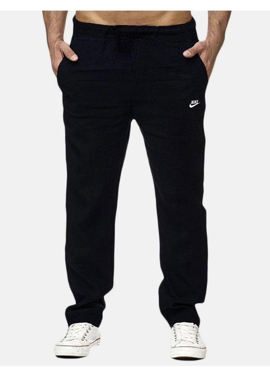 Спортивні теплі зимові чоловічі штани прямі трикотажні на флісі чорні розмір 54 46 BP (360964197)