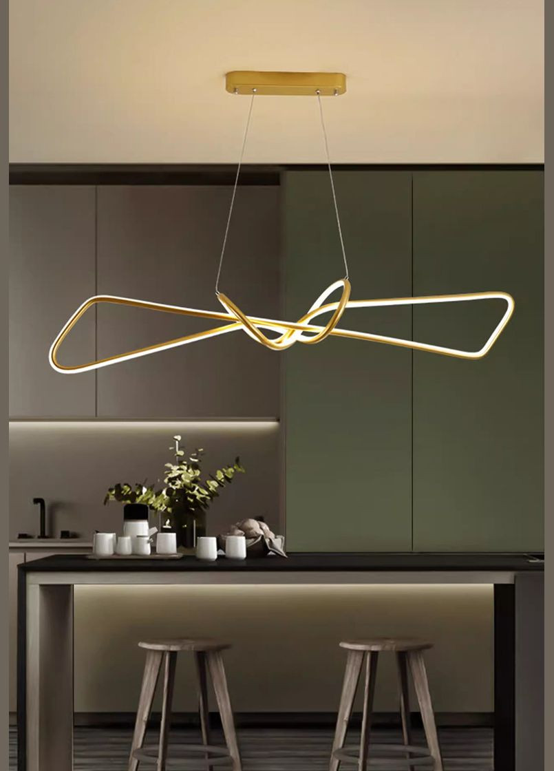 Люстра світлодіодна підвісна LED світильник для квартири на стелю лед 27487 Золото 25-150х15х100 см. Sunnysky (364755566)