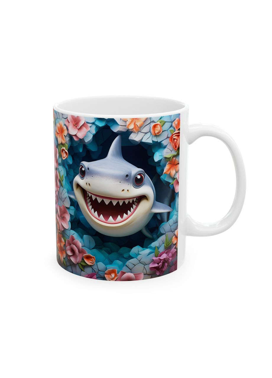 Керамическая чашка с дизайном "Акула" No Brand (368671840)