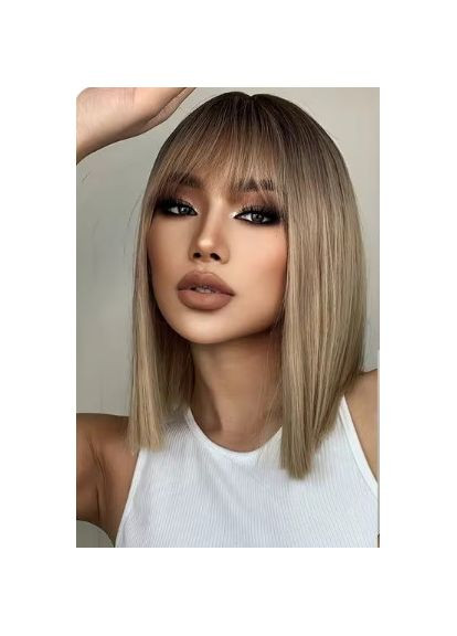 Парик блондинка удлиненное каре средней длинны пшеничный блонд (LC152-4) No Brand (355802265)
