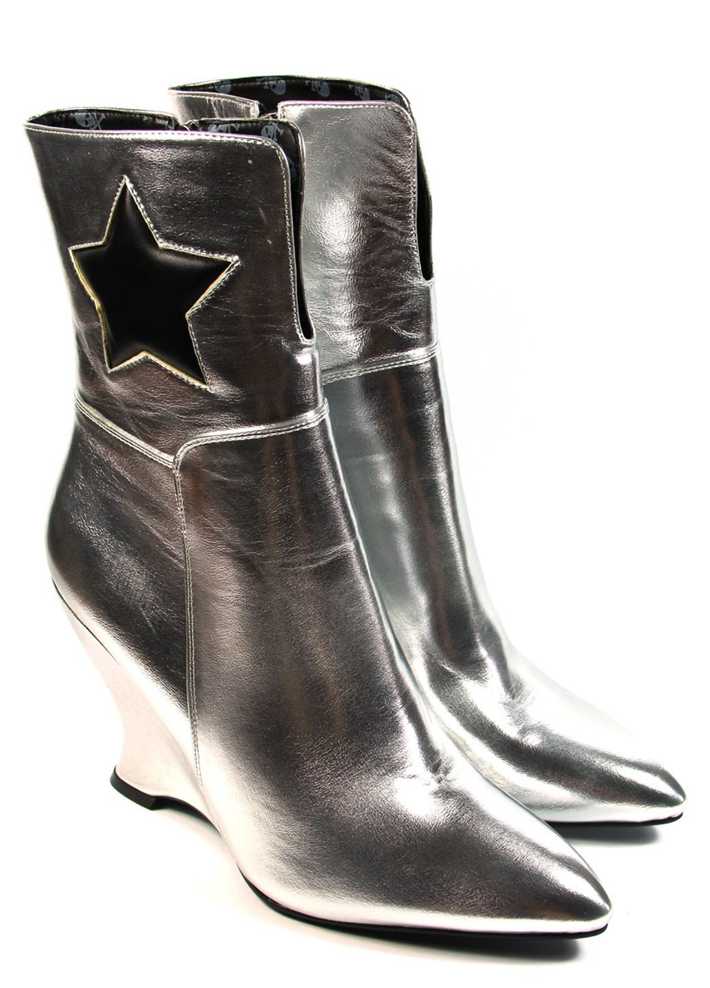 Серебряные демисезонная женские ботильоны LAMODA