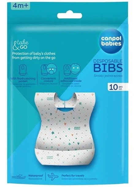 Слюнявчики одноразовые 10 шт 1/800 Разноцветный shop (5903407175942) Canpol Babies (369892823)