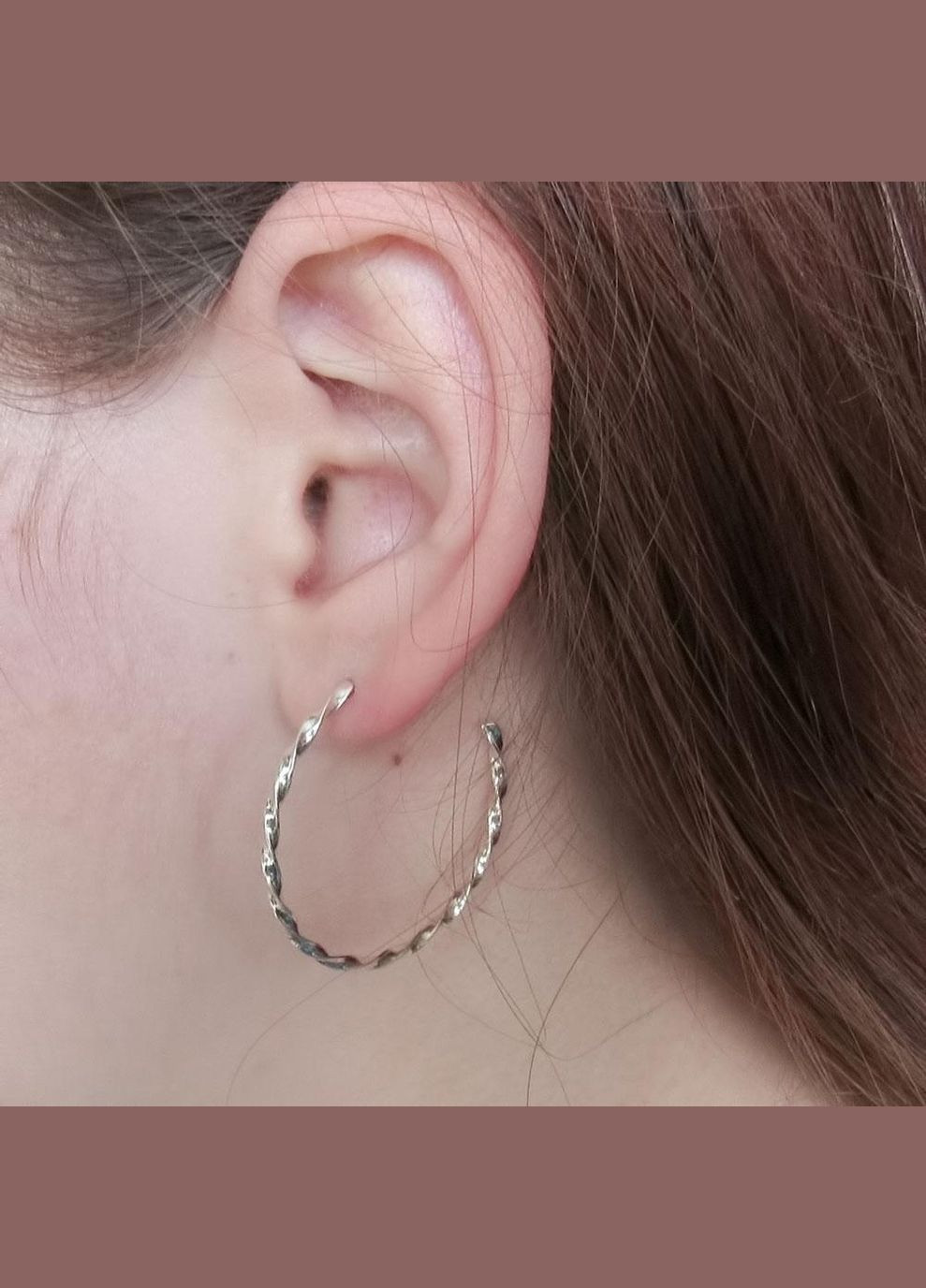 Срібні сережки пусети гвоздики "Вихор максимум" коло круг No Brand (350667459)