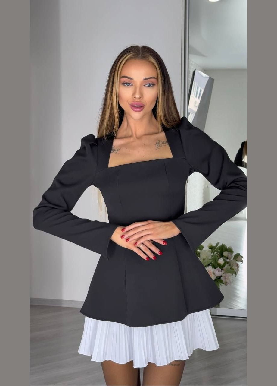 Чорна ділова, кежуал сукня No Brand однотонна