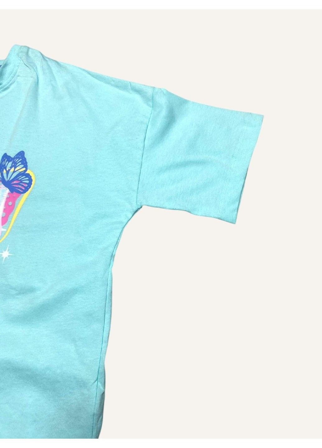 Розовый костюм комплект детский подростковый летний стич футболка+шорты на девочку, мятый, розовый Primark