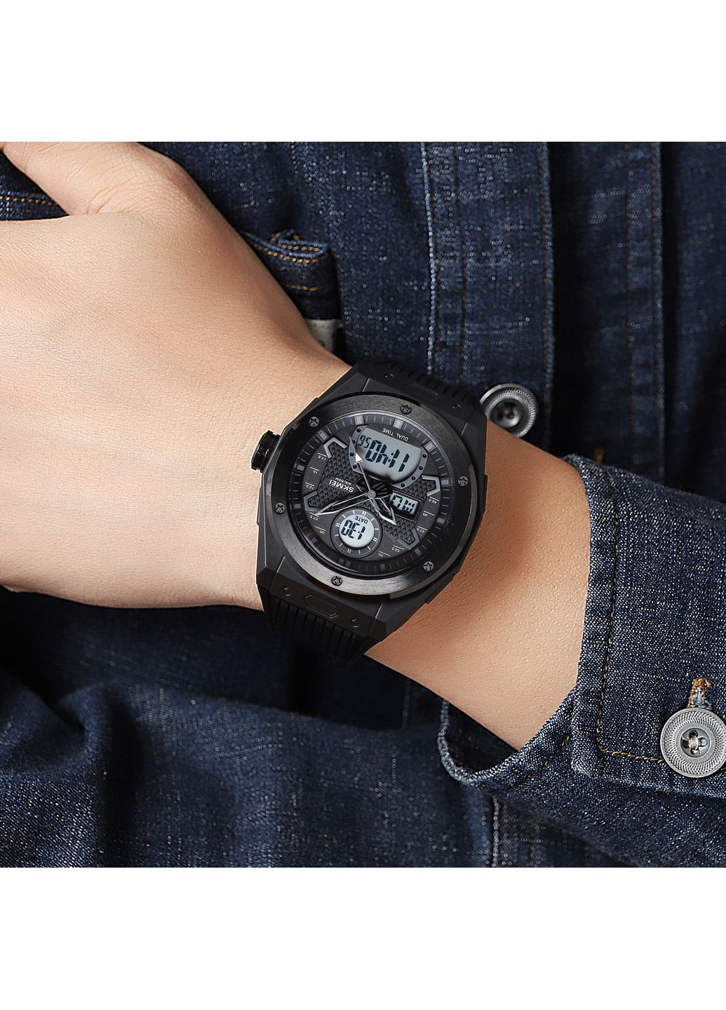 Годинники 2013BKWT Black-White спортивні кварцові для чоловіків з будильником та секундоміром ProDobro (367267777)