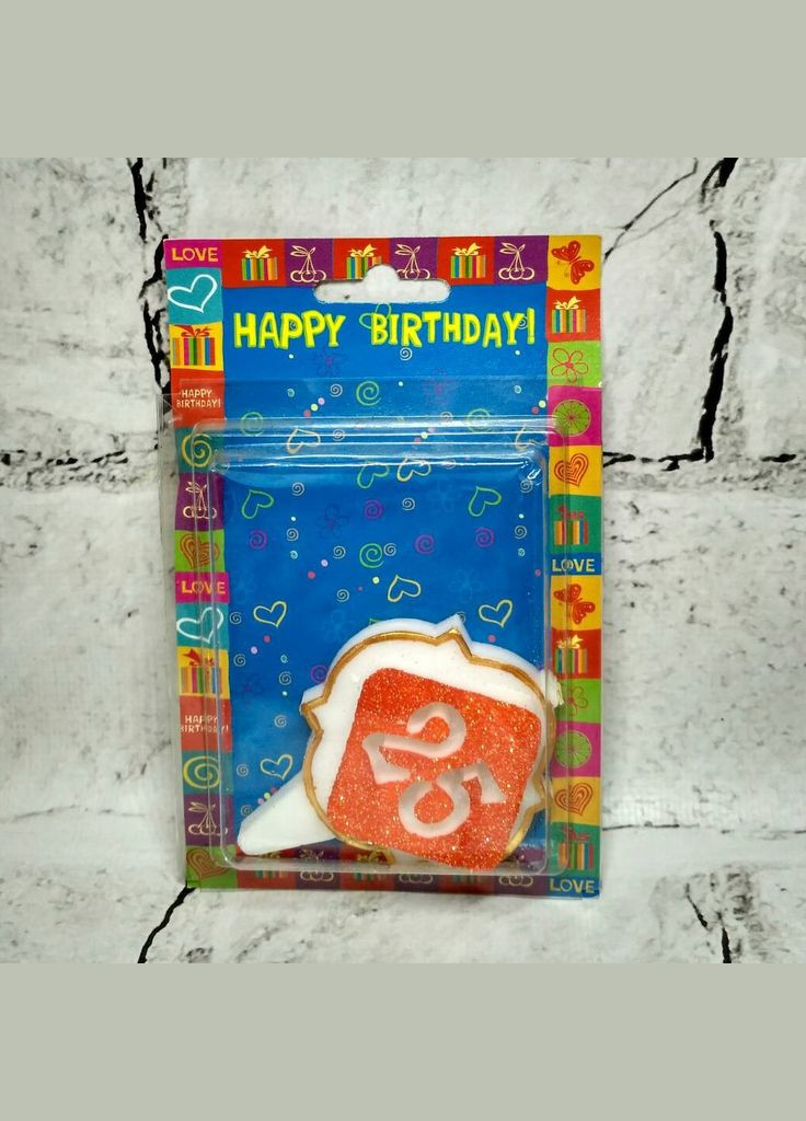 Свеча в торт юбилейная Цифра 25 Оранжевая No Brand (331633449)