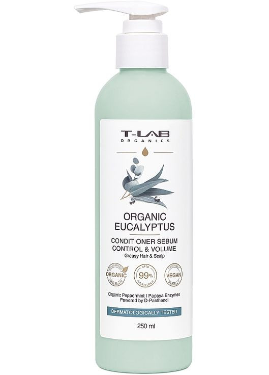Кондиціонер для жирного волосся Organics Organic Eucalyptus Conditioner 250ml (1103890-185614) T-Lab Professional (368615828)
