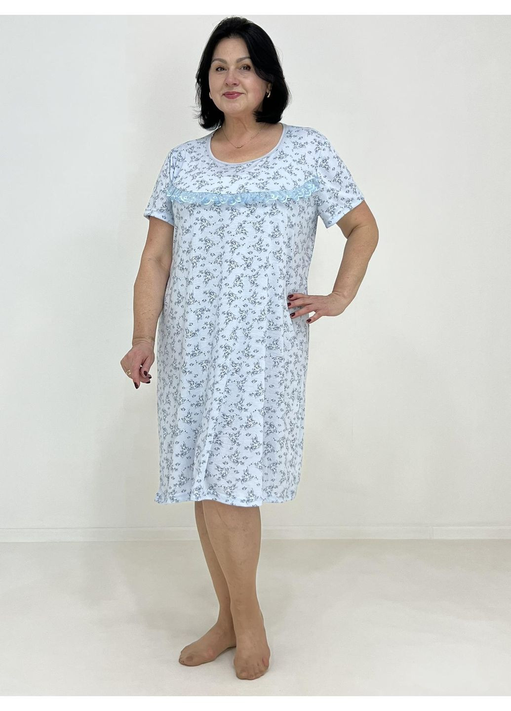 Нічна сорочка віскоза Небо Pars 62-64 Блакитна (19548321-4) Triko (322845513)