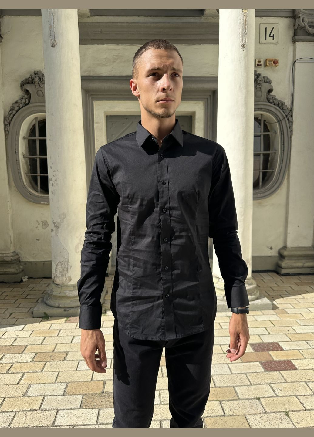 Черная классическая, повседневный, праздничный рубашка Y-TWO