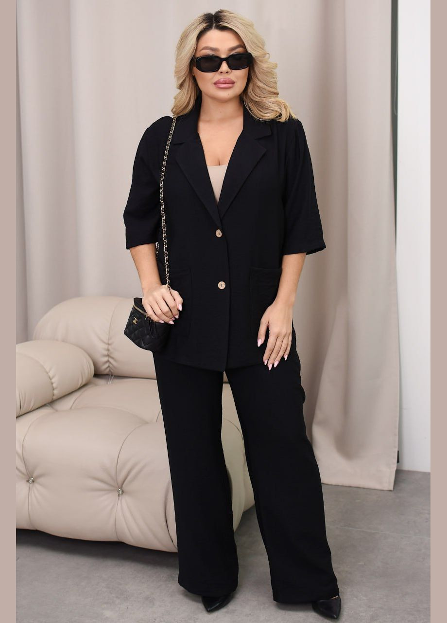 Стильний брючний костюм із легкого жатого льону Україна (339672658)