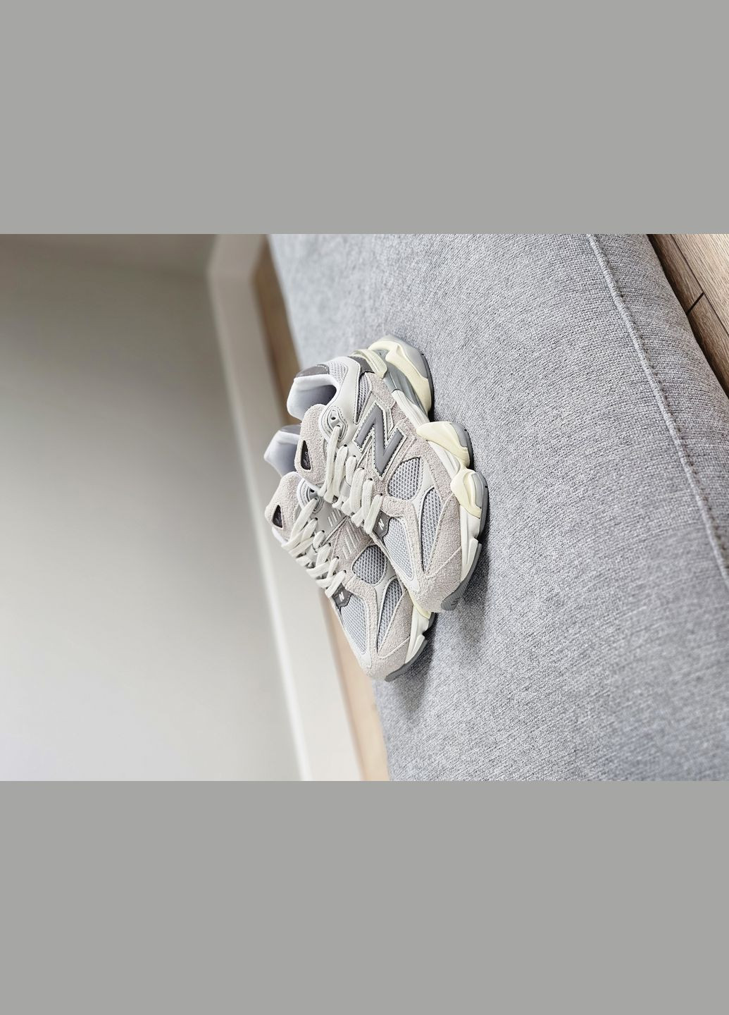 Серые демисезонные кроссовки мужские и женские No Brand 9069 x Joe Freshgoods sea salt mindful grey | Нью Беланс 9060