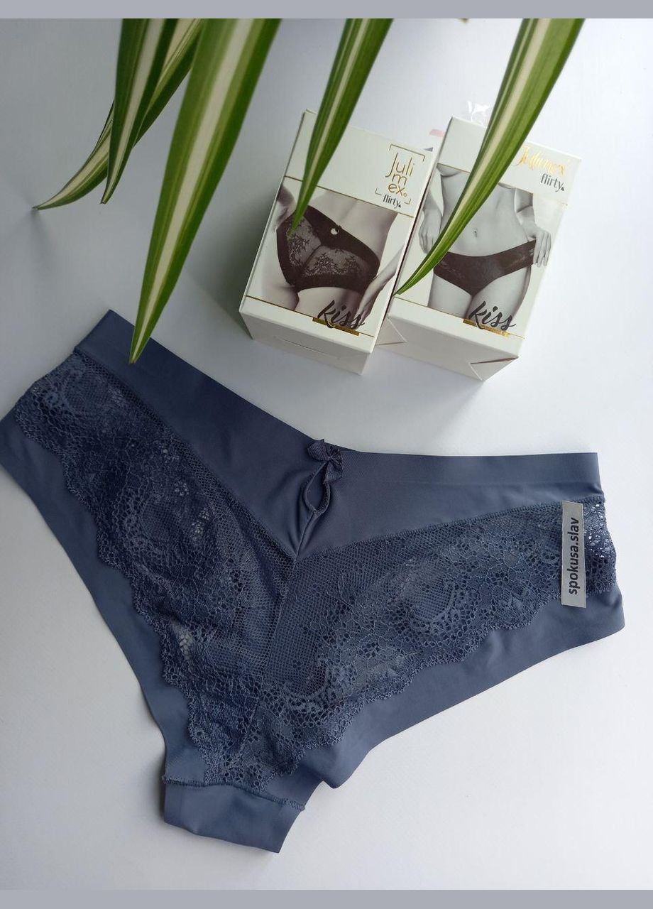 Женские бесшовные трусики kiss szmaragd с кружевом джулимекс кисс размер S. 44d Julimex (324833293)