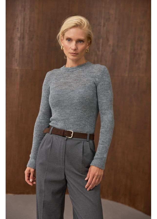 Сірий зимовий напівпрозорий лонгслів (2895) Triko Bakh